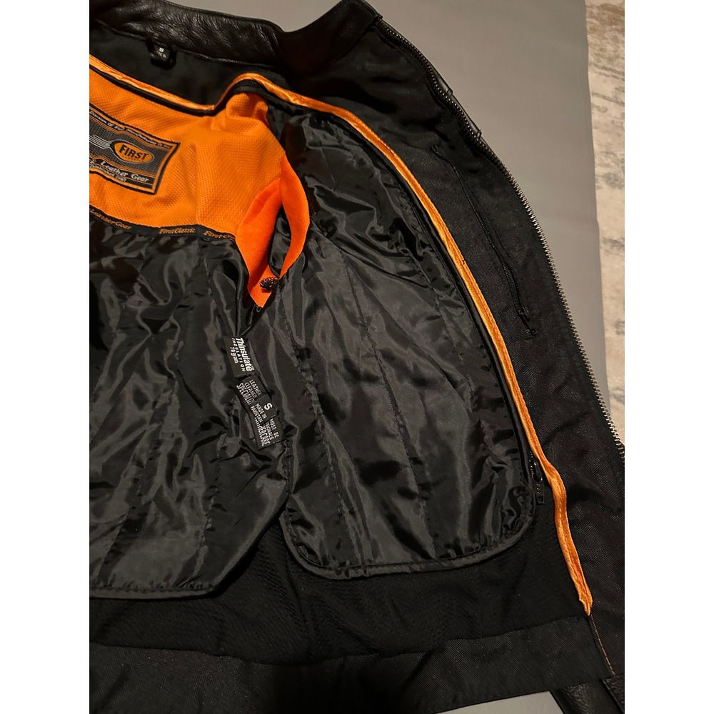First Classics Leather Gear Black Motorcycle Jacket Classic Leather Gear Size S View 5